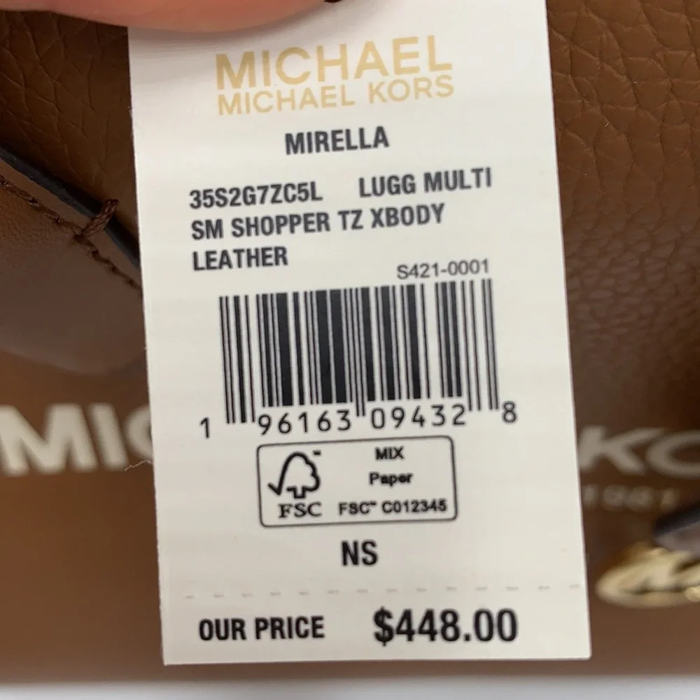 MICHAEL KORS Mirella Small Shopper TZ XBody Pebbled Leather Crossbody
Luggage - Picture 16 of 16